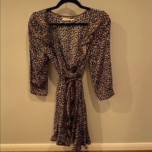 Blue Bird Wrap Dress